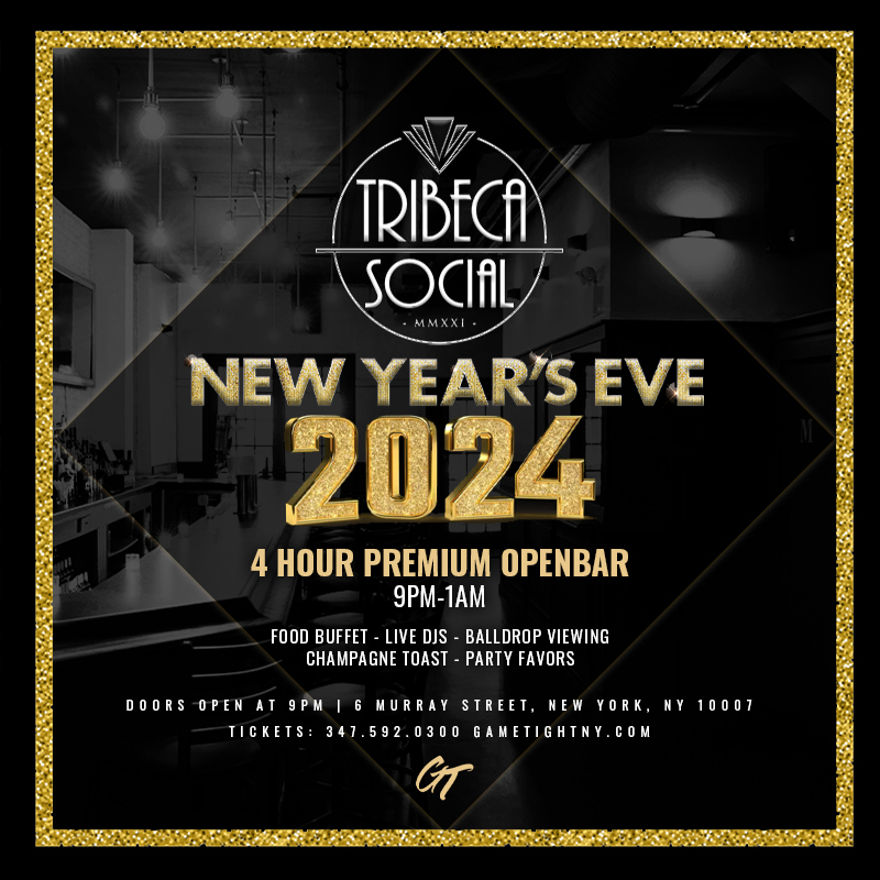Tribeca Social NYC New Year's Eve party 2024 4HR Openbar and Food, New York, United States