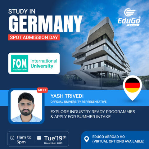 Study in Germany - Spot Admission Day | Meet FOM International University | Edugo Abroad, Ahmedabad, Gujarat, India