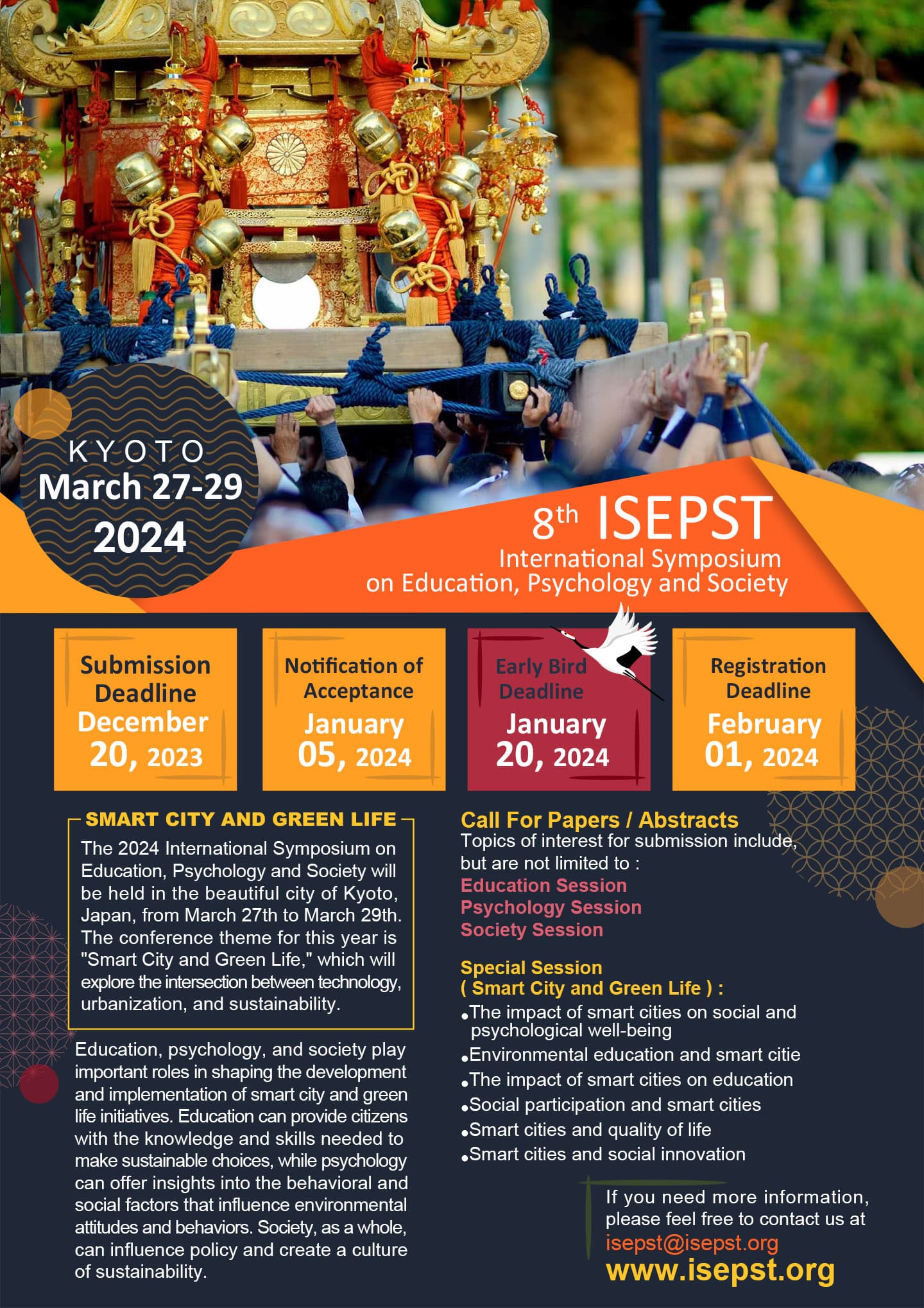 8th ISEPST at KYOTO, JAPAN International Symposium on Education, Psychology and Society, Kyoto, Kansai, Japan