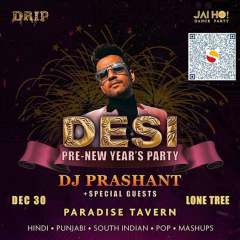 Pre-New Year's Eve Desi Dance Party • DJ Prashant & Friends • Colorado