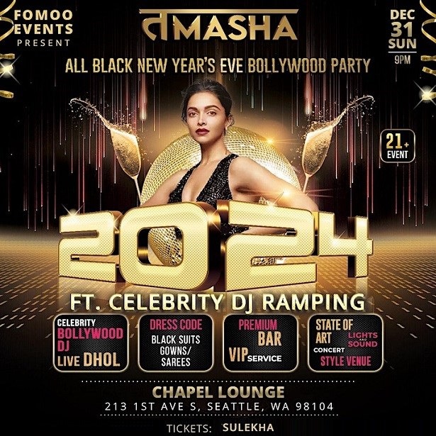 SEATTLE- TAMASHA 2024, BOLLYWOOD NEW YEARS EVE PARTY, Seattle, Washington, United States