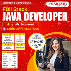 Free Demo On Full Stack Java Developer Course Training in NareshIT