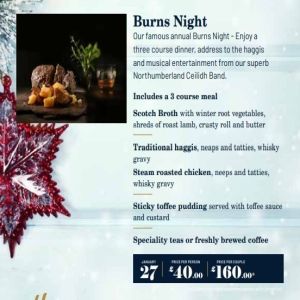 Burns Night - Holiday Inn Newcastle Gosforth Park - Saturday 27th January 2024, Newcastle upon Tyne, England, United Kingdom