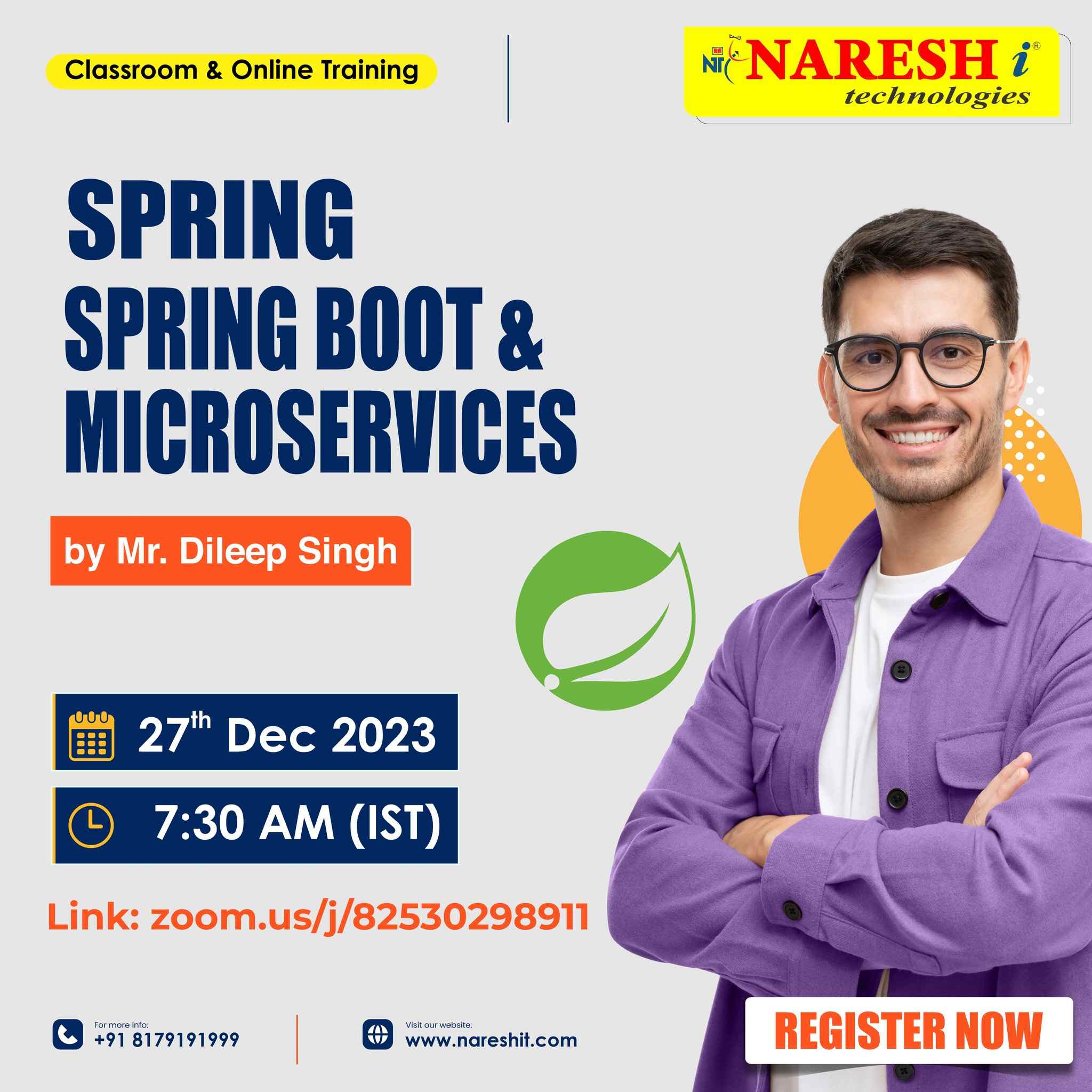 Free Demo On Spring , Spring Boot & Micro Services - Naresh IT, Online Event