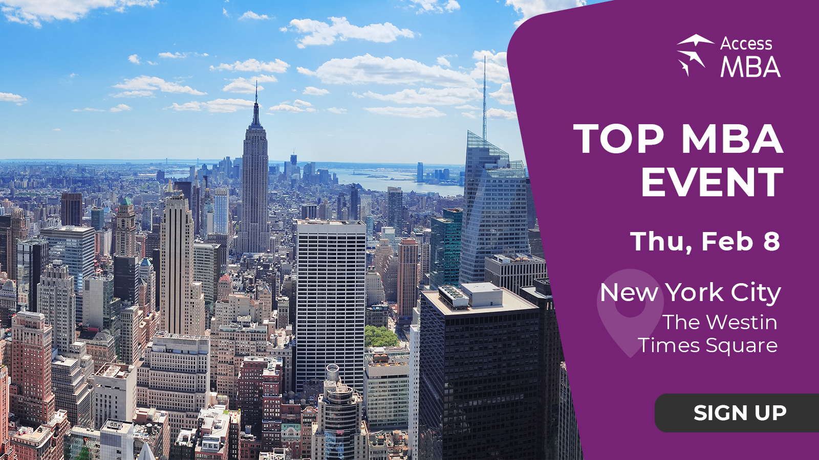 Access MBA in-person event on Thursday, February 8 in NYC, New York, United States