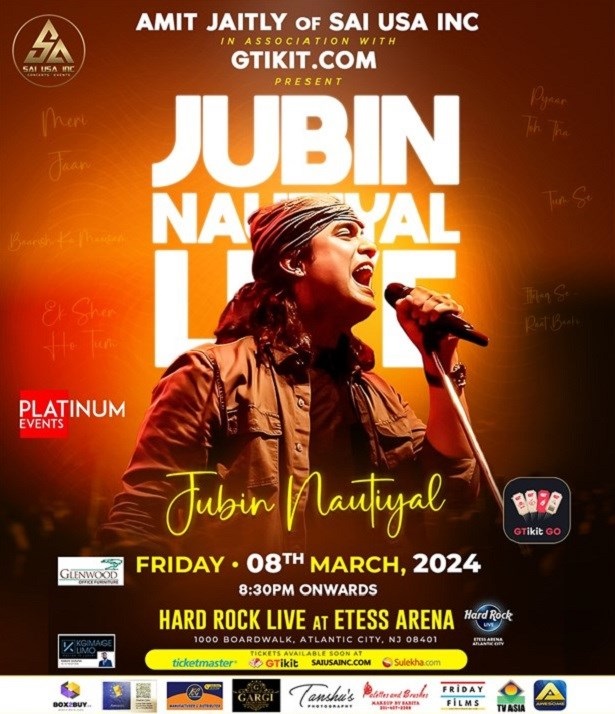 Jubin Nautiyal Live Concert in New Jersey 2024, Atlantic, New Jersey, United States