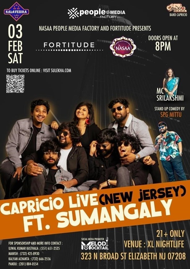 Band Capricio Live New Jersey FT Sumangaly (Age 21+, Edison, New Jersey, United States
