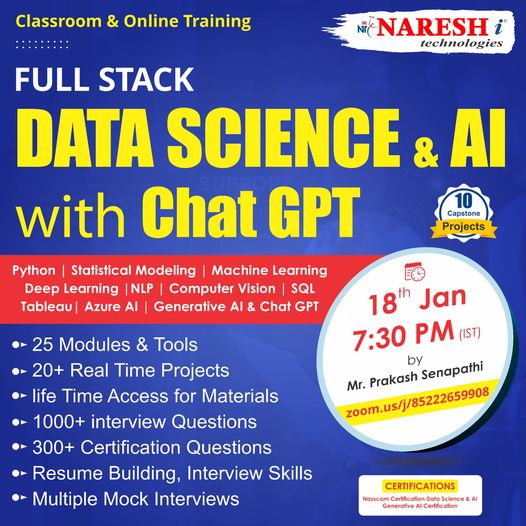Full Stack Data Science Training in Ameeret - Naresh IT, Online Event