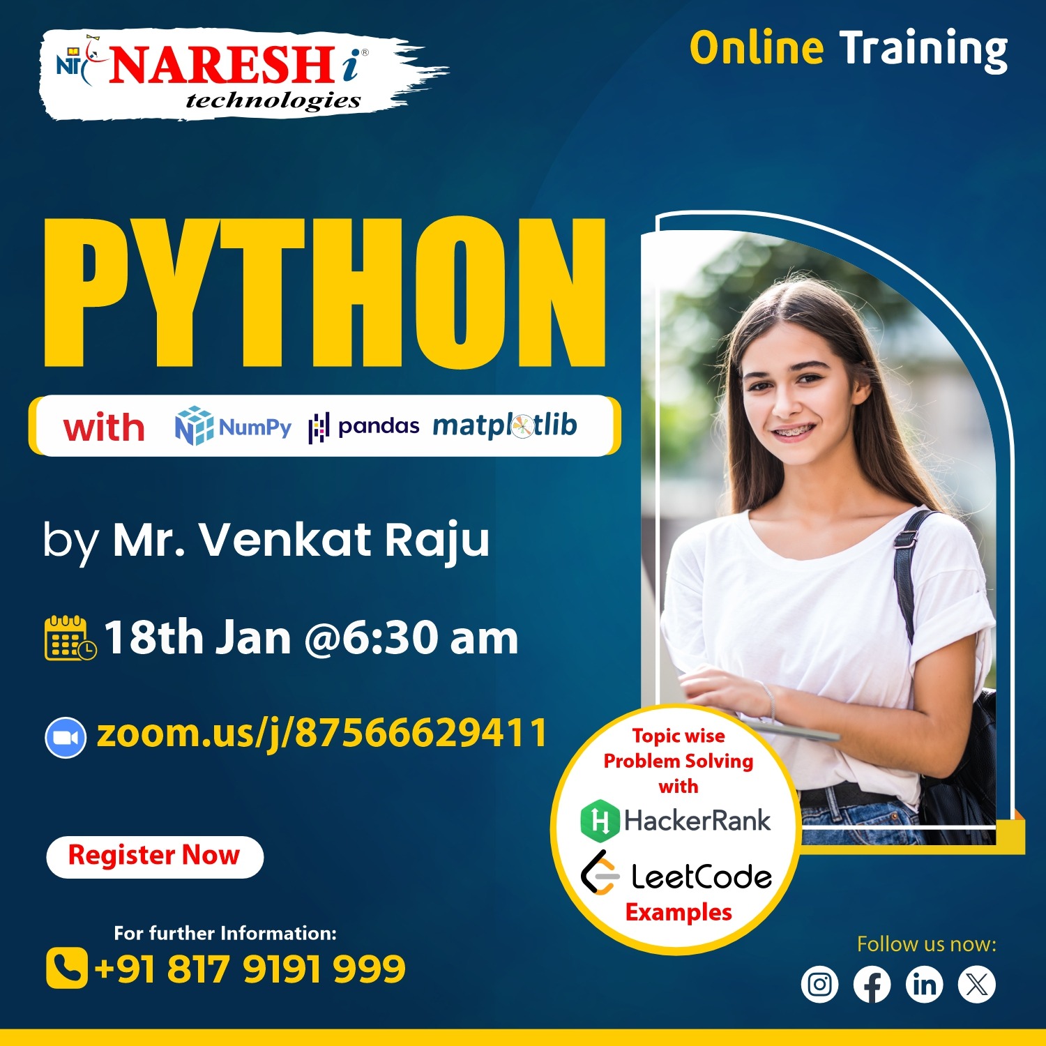 Python Online Course Training in Hyderabad - NareshIT, Online Event