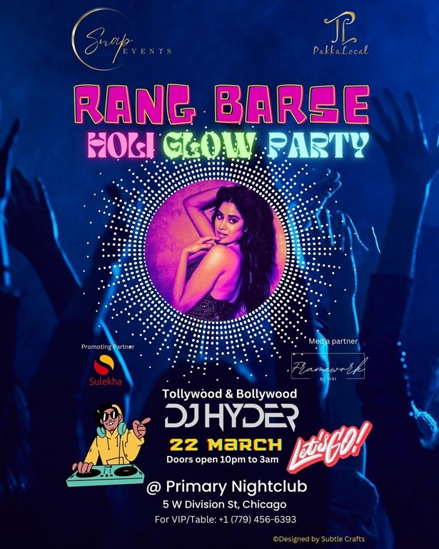 Rang Barse Holi Glow Party, Chicago, Illinois, United States