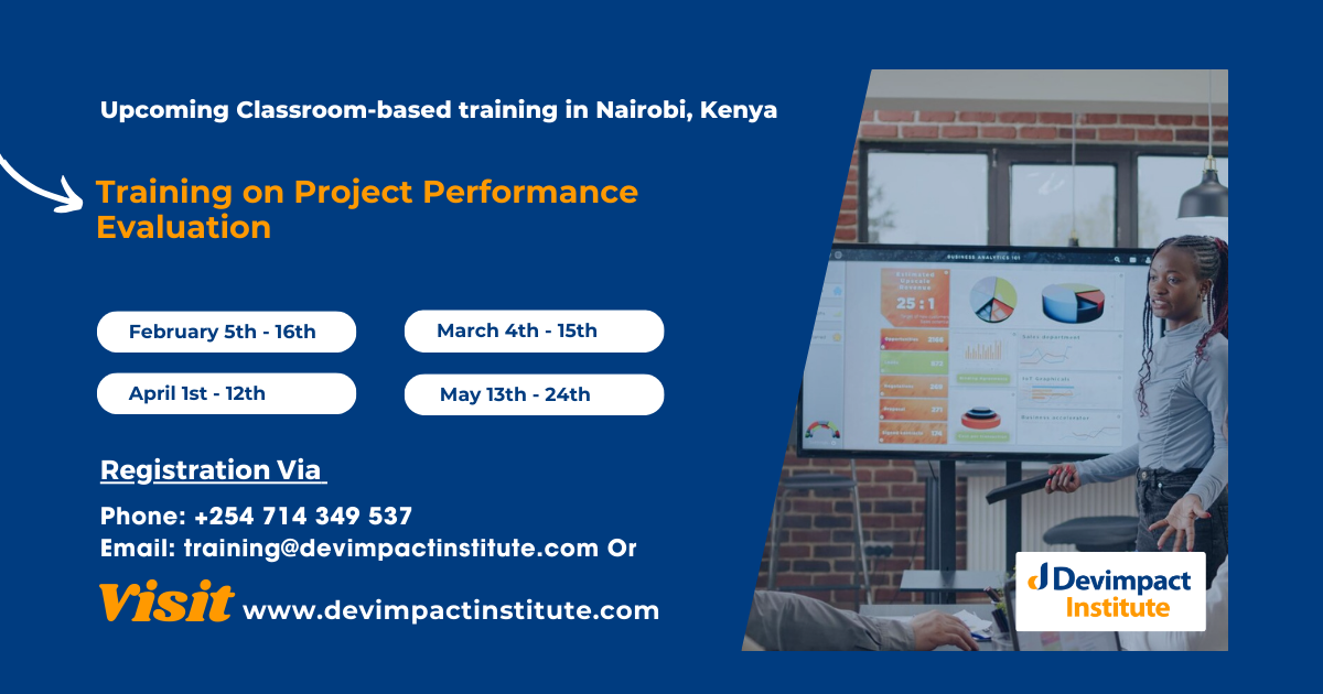 Training on Project Performance Evaluation, Devimpact Institute, Nairobi, Kenya