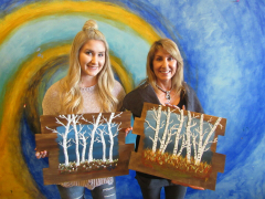 Paint and Sip ~ Rustic Birches on Wood Surface!