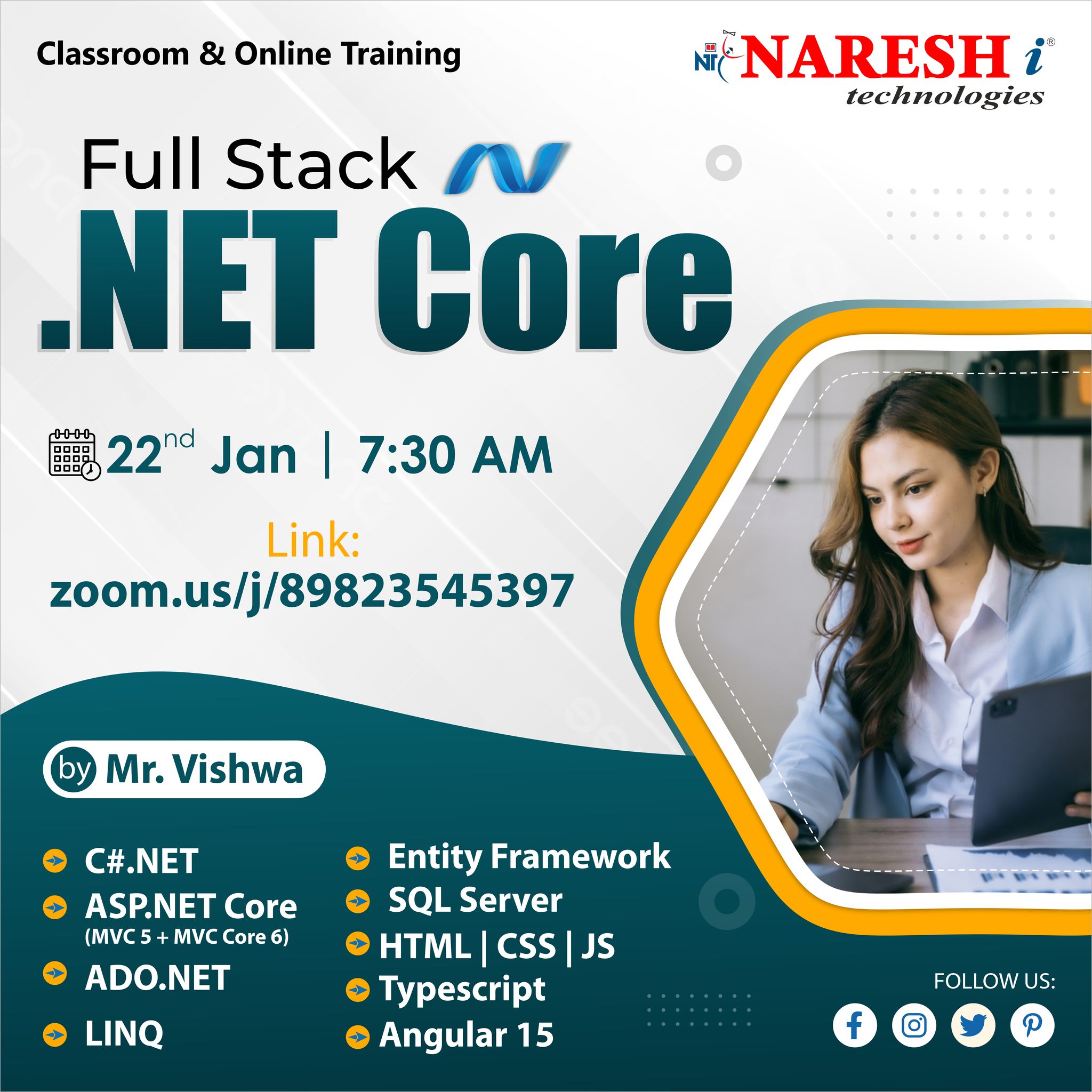 Learn Full Stack .Net core Online Training in Hyderabad - NareshIT, Online Event