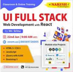 Learn UI Full Stack Web with React JS Course in NareshIT