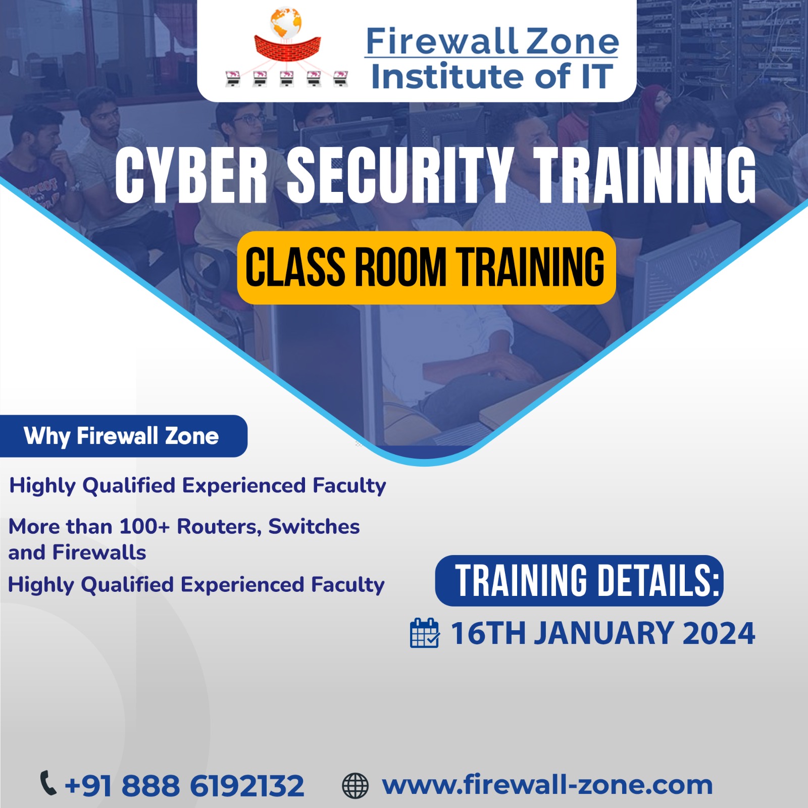 Cyber Security Training In Hyderabad Starts on 16th January 2024 at Firewall-zone Institute of IT, Hyderabad, Telangana, India