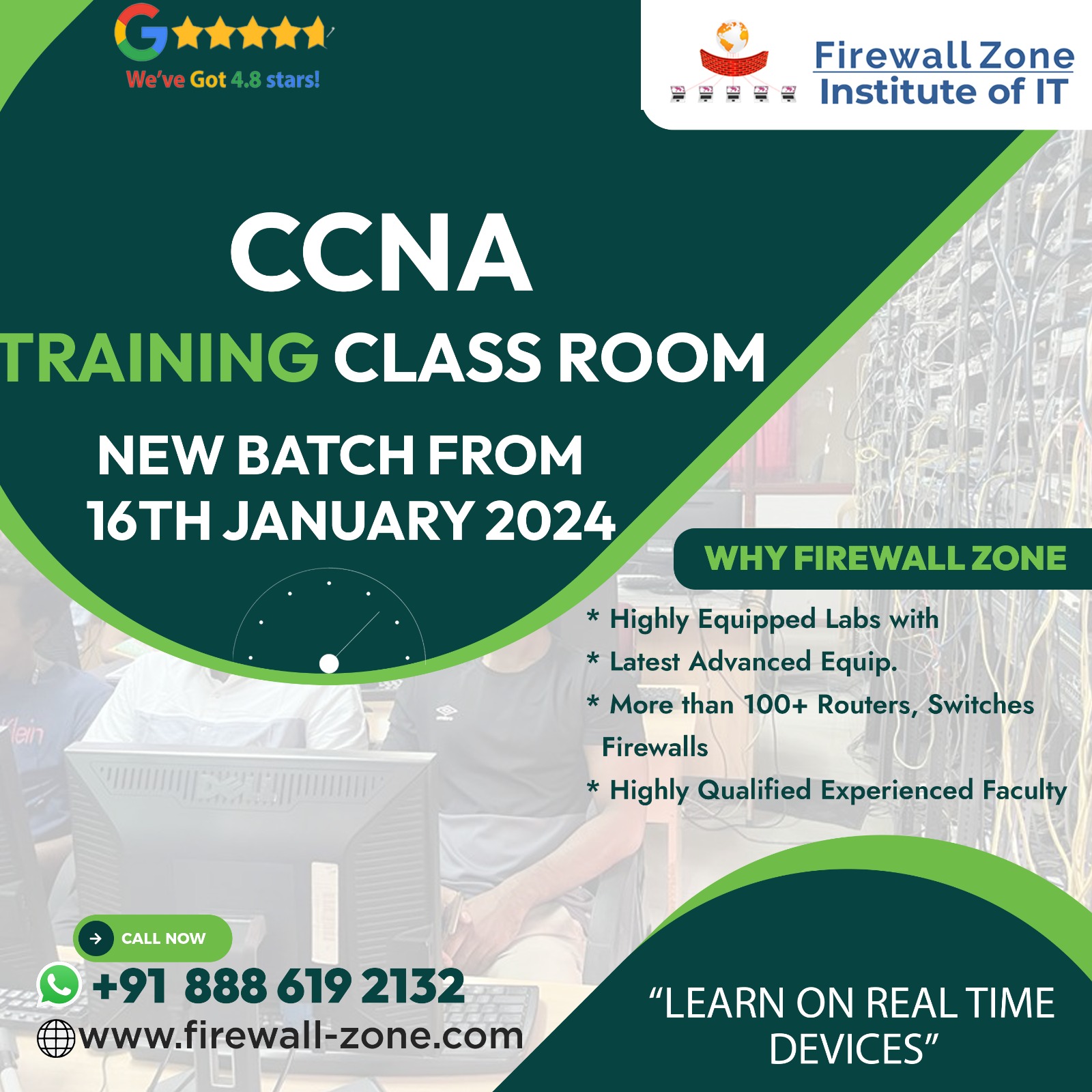 CCNA Routing and Switching Training Program in Hyderabad Starts on 16th January 2024 at Firewall-zone Institute of IT, Hyderabad, Telangana, India