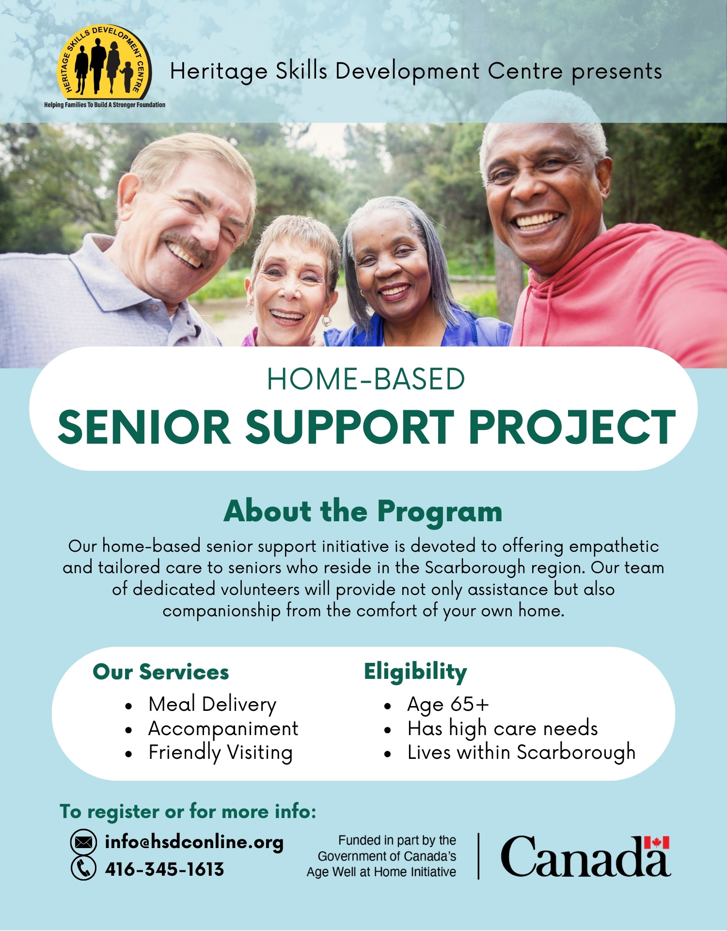Free Senior in Home Support Program- Meals, Friendly Visiting in Scarborough, Scarborough, Ontario, Canada
