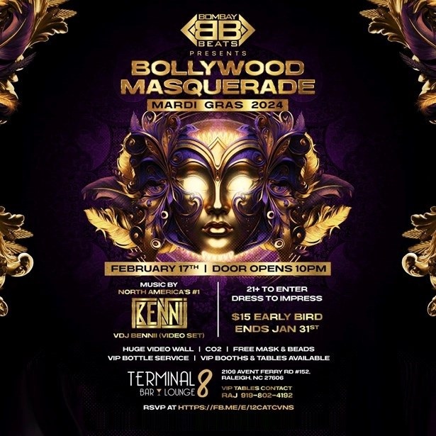 Bollywood Masquerade MARDI GRAS PARTY -2024, Randolph, North Carolina, United States