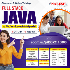Free Demo On Full Stack Java Online Training in NareshIT