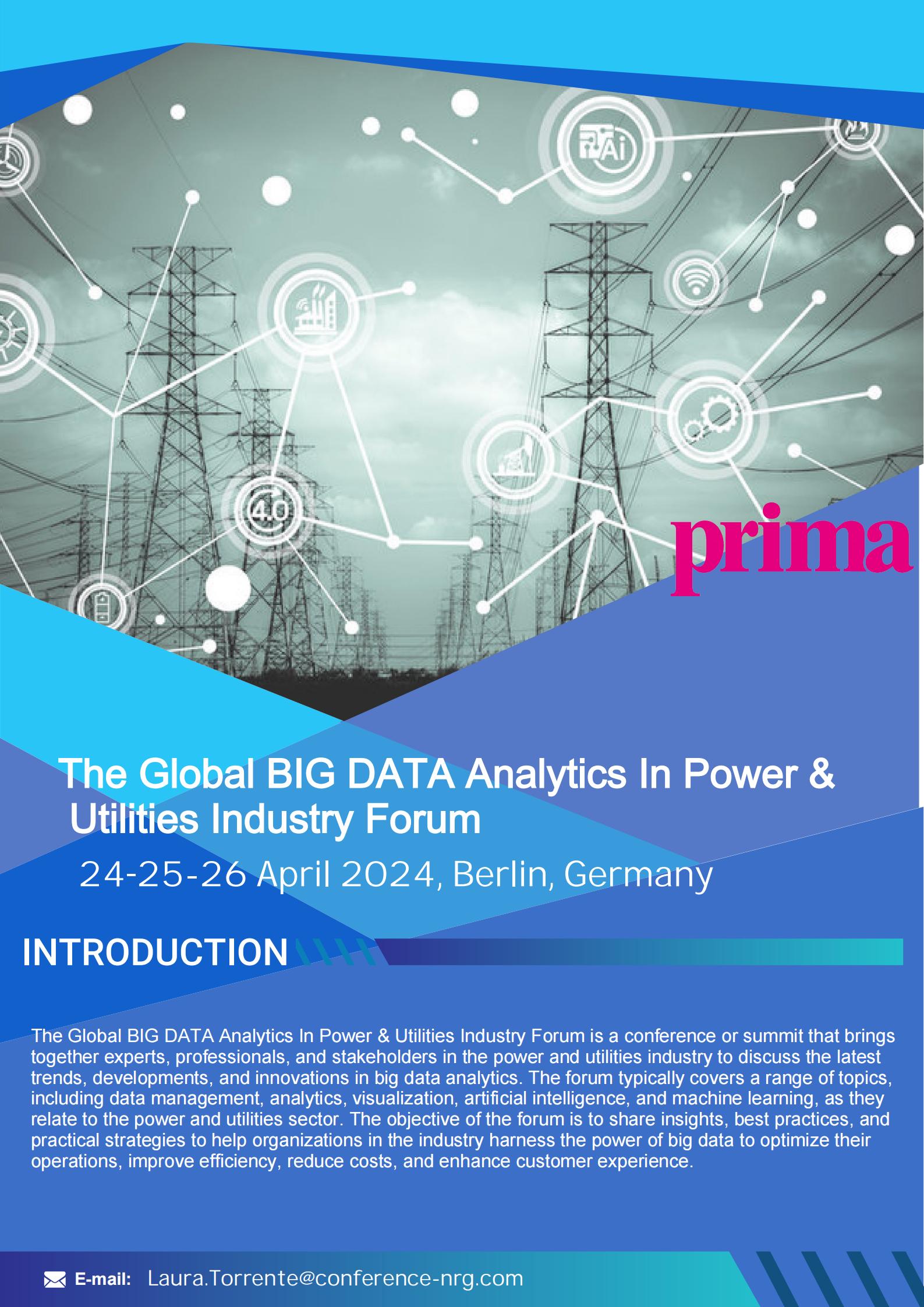 The Global Big Data Analytics In Power & Utilities Industry Forum 24-25-26 April  2024 Berlin Germany, Berlin, Germany