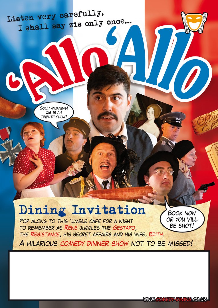 Allo Allo Dinner Show 26/04/2024, Leicester, England, United Kingdom