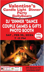 Valentine's Candle Light Dinner Party 'Bolly Beats'