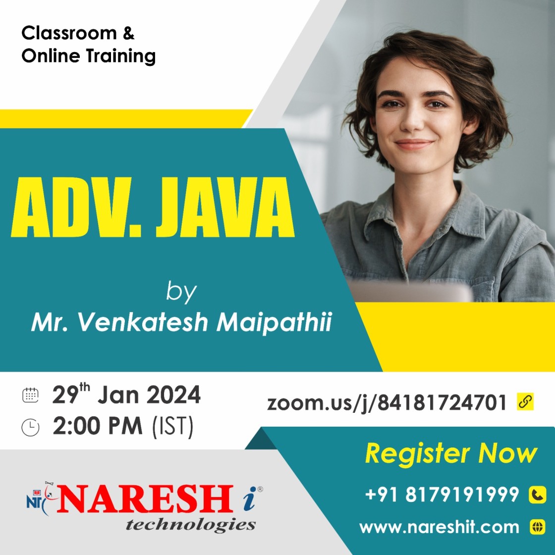Best Advance Java  Training Institute In Hyderabad 2024 | NareshIT, Online Event