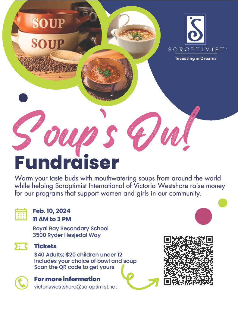 'Soup's On!' an Empty Bowls-style fundraiser by Soroptimist International of Victoria Westshore, Victoria, British Columbia, Canada
