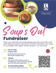 'Soup's On!' an Empty Bowls-style fundraiser by Soroptimist International of Victoria Westshore