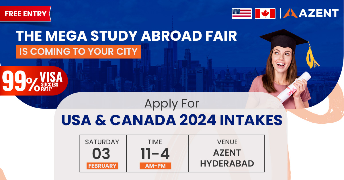 Azent Overseas Education Fair - Hyderabad - USA | Canada, Hyderabad, Telangana, India