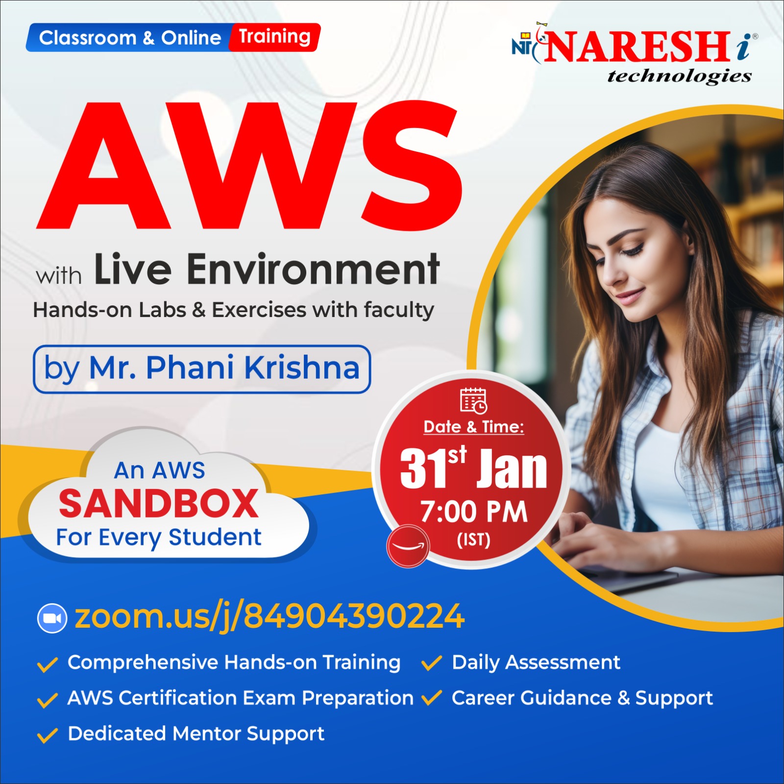Learn AWS Course Online Training in NareshIT at Hyderabad, Online Event