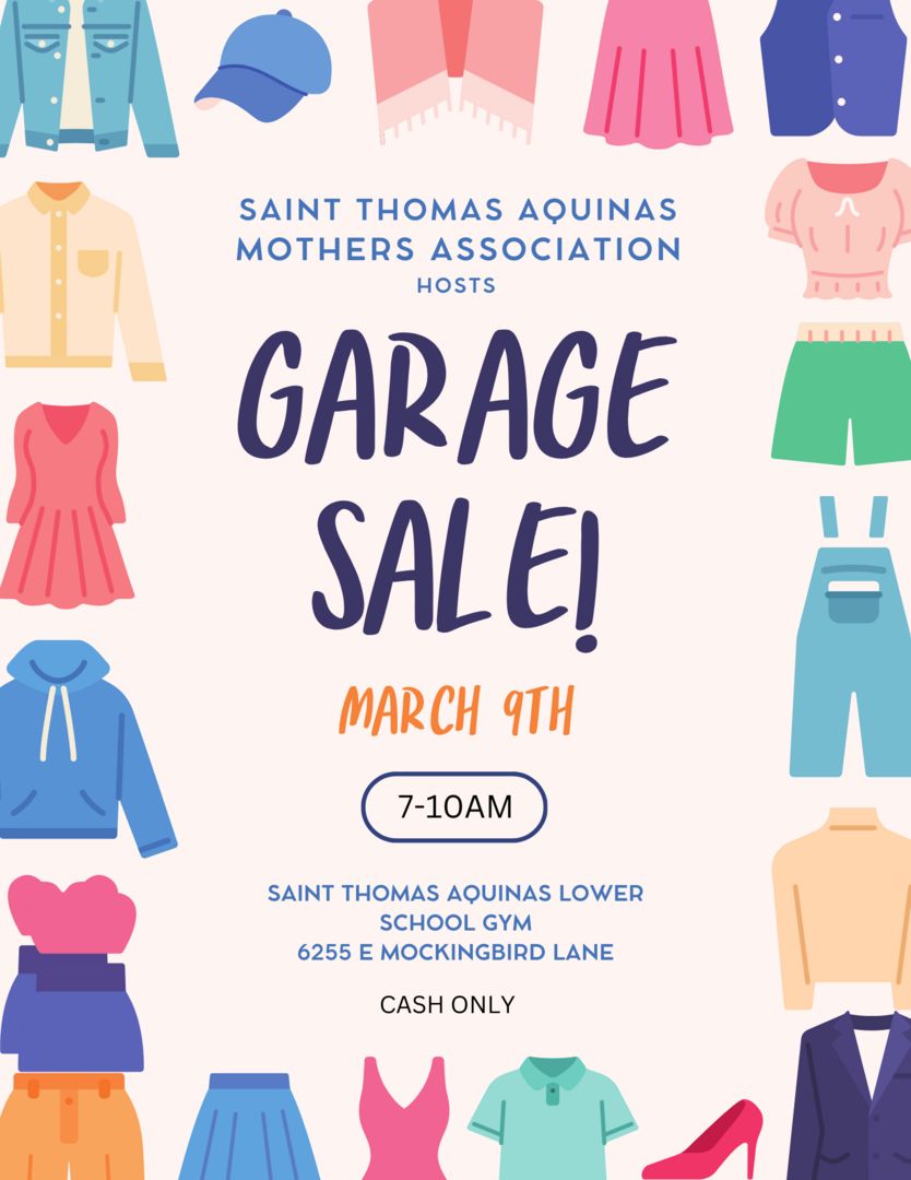 Saint Thomas Aquinas Mothers Association Garage Sale!, Dallas, Texas, United States