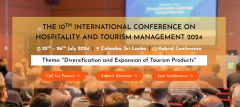 The 10th International Conferences on Hospitality and Tourism Management 2024 (ICOHT 2024)