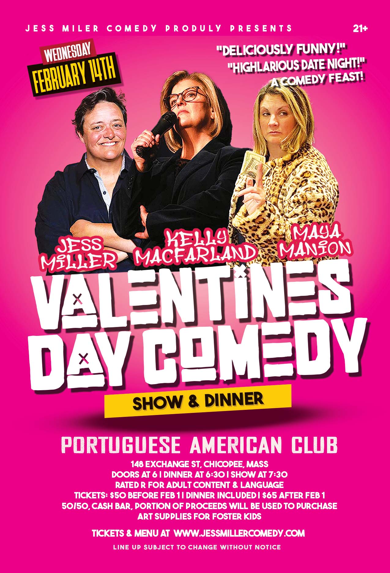 Jess Miller presents Valentine’s Day Comedy Show & Dinner, Hampden, Massachusetts, United States
