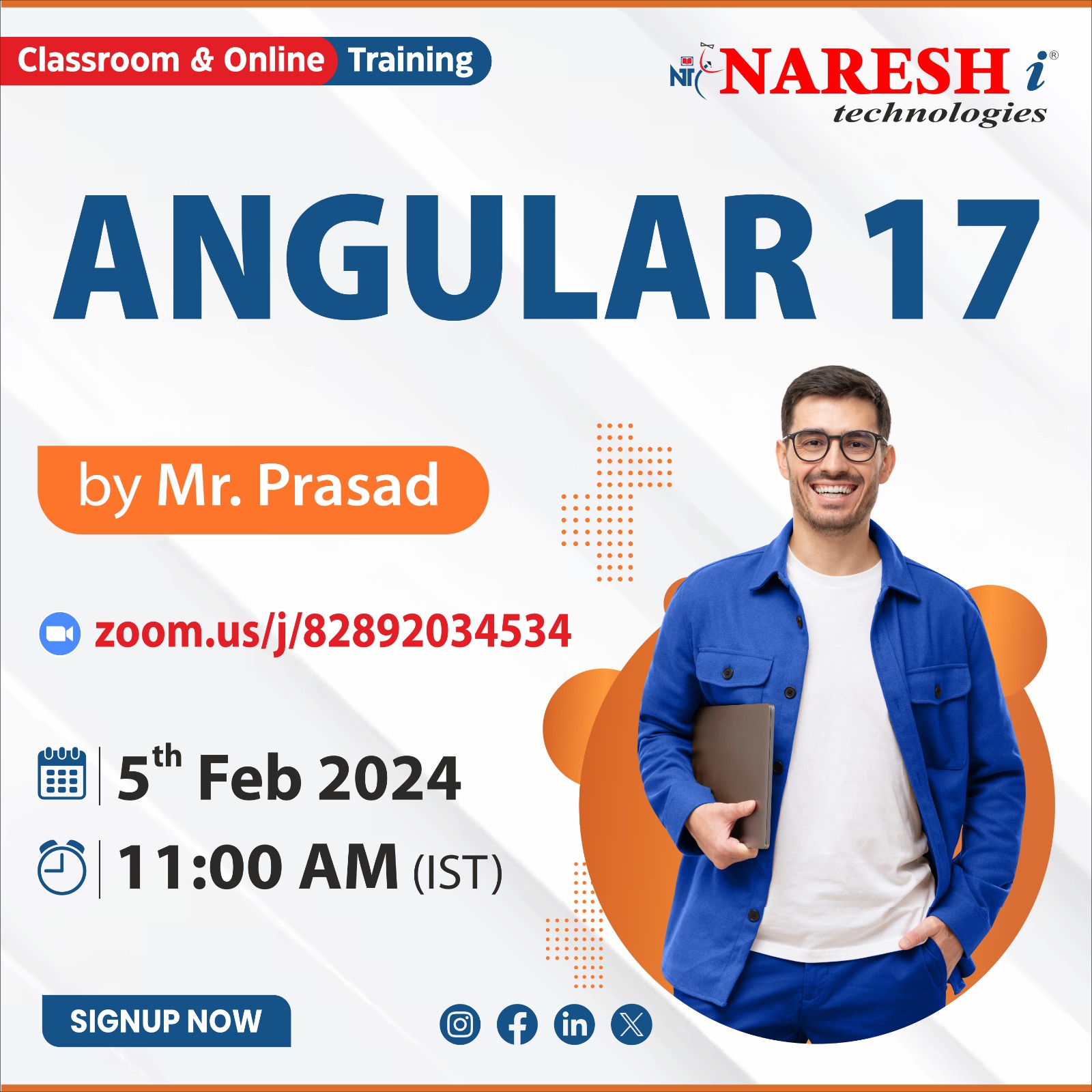 Best Anguler 17 Course Training Institute In Hyderabad 2024 | NareshIT, Online Event