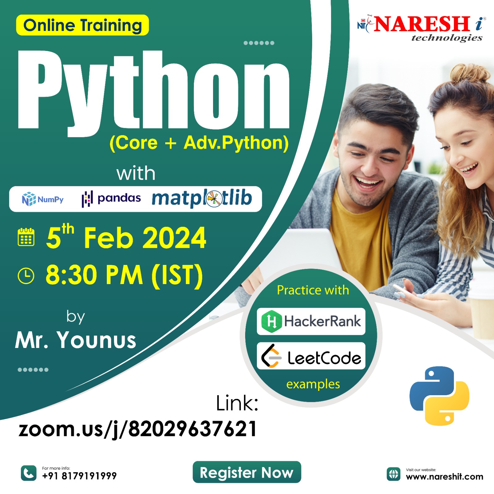 Best Python Online Training Institute In Hyderabad 2024 | NareshIT, Online Event