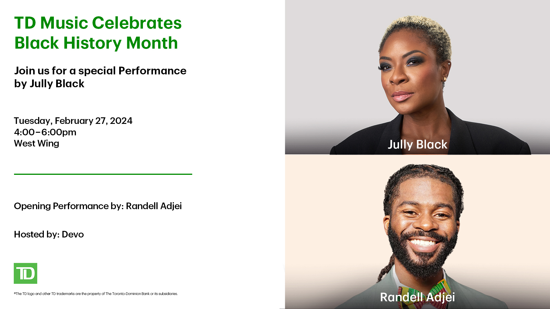 TD Music Celebrates Black History Month, Toronto, Ontario, Canada