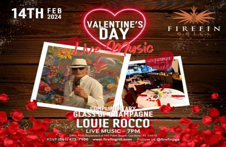 Valentine's Day Romantic Waterfront Dining Experience with Live Music and Free Glass of Champagne!, Palm Beach Gardens, Florida, United States