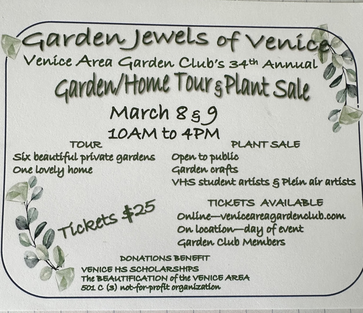 Venice Area Garden/Home Tour and Plant Sale, Venice, Florida, United States