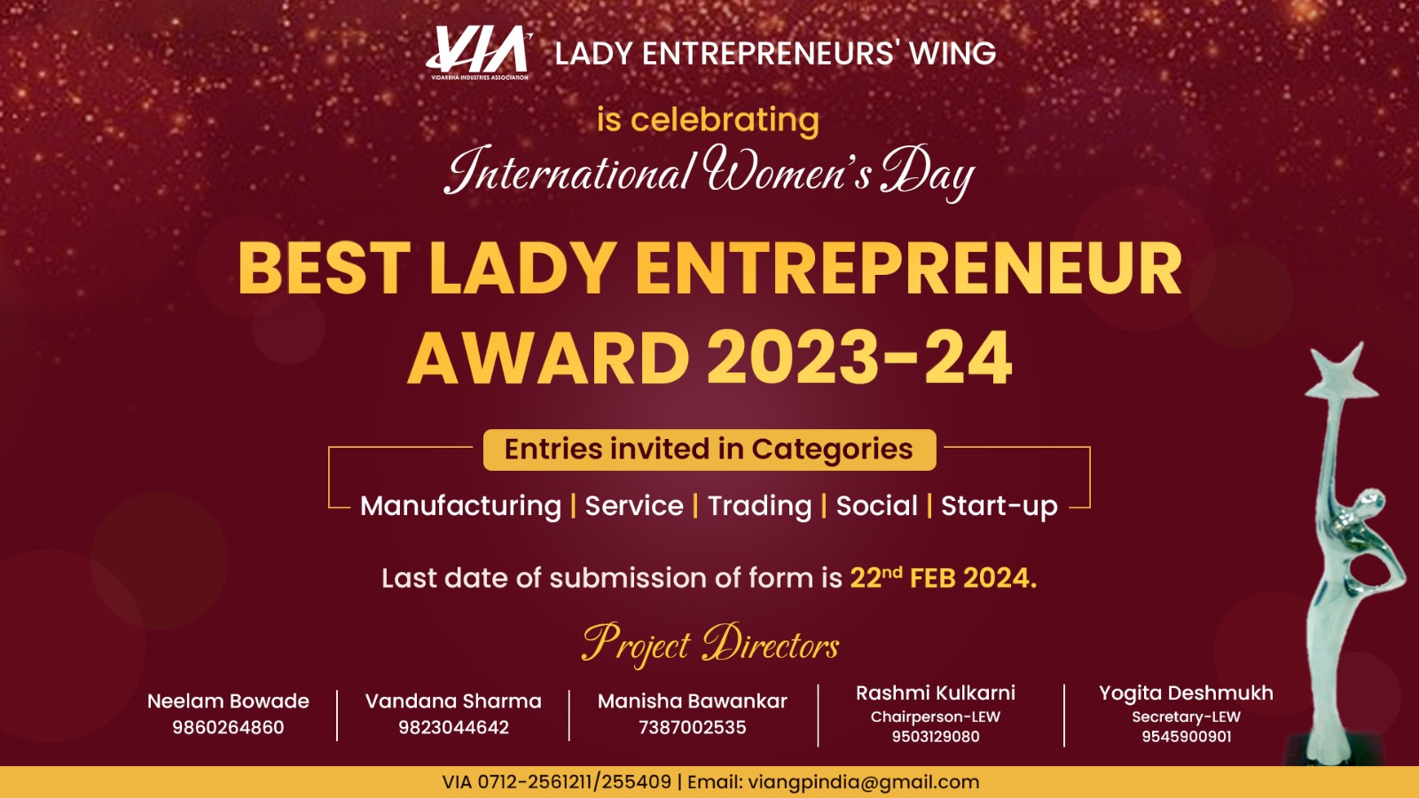 Best Lady Entrepreneur Award 2023-24: Celebrating Women's Excellence, Nagpur, Maharashtra, India