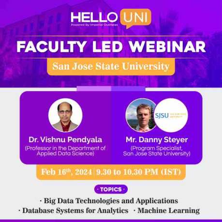 Webinar: Big Data, Machine Learning & Analytics - Attend the Faculty Lecture for FREE from San Jose State University, Online Event