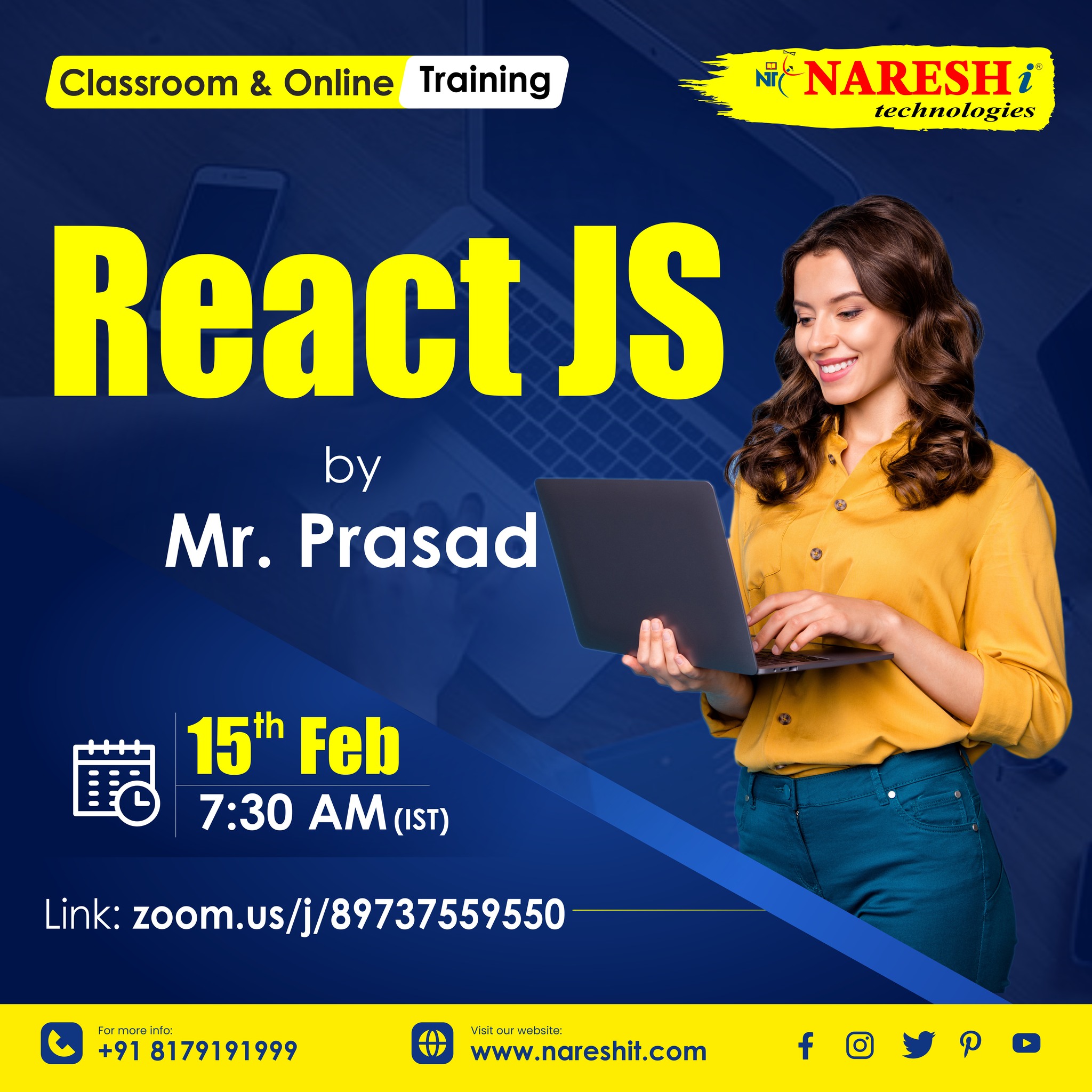 No.1 ReactJS Online Training in Ameerpet - NareshIT, Online Event