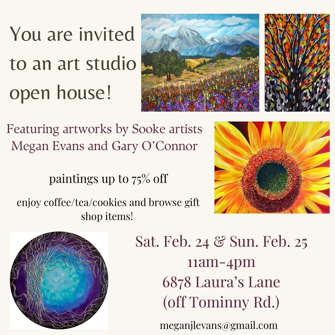 Art Studio Open House Featuring Works by Megan Evans and Gary O'Connor, Sooke, British Columbia, Canada
