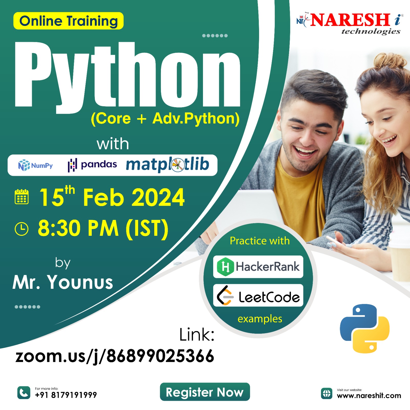 Best Python Online Training Institute In Hyderabad 2024|NareshIT, Online Event