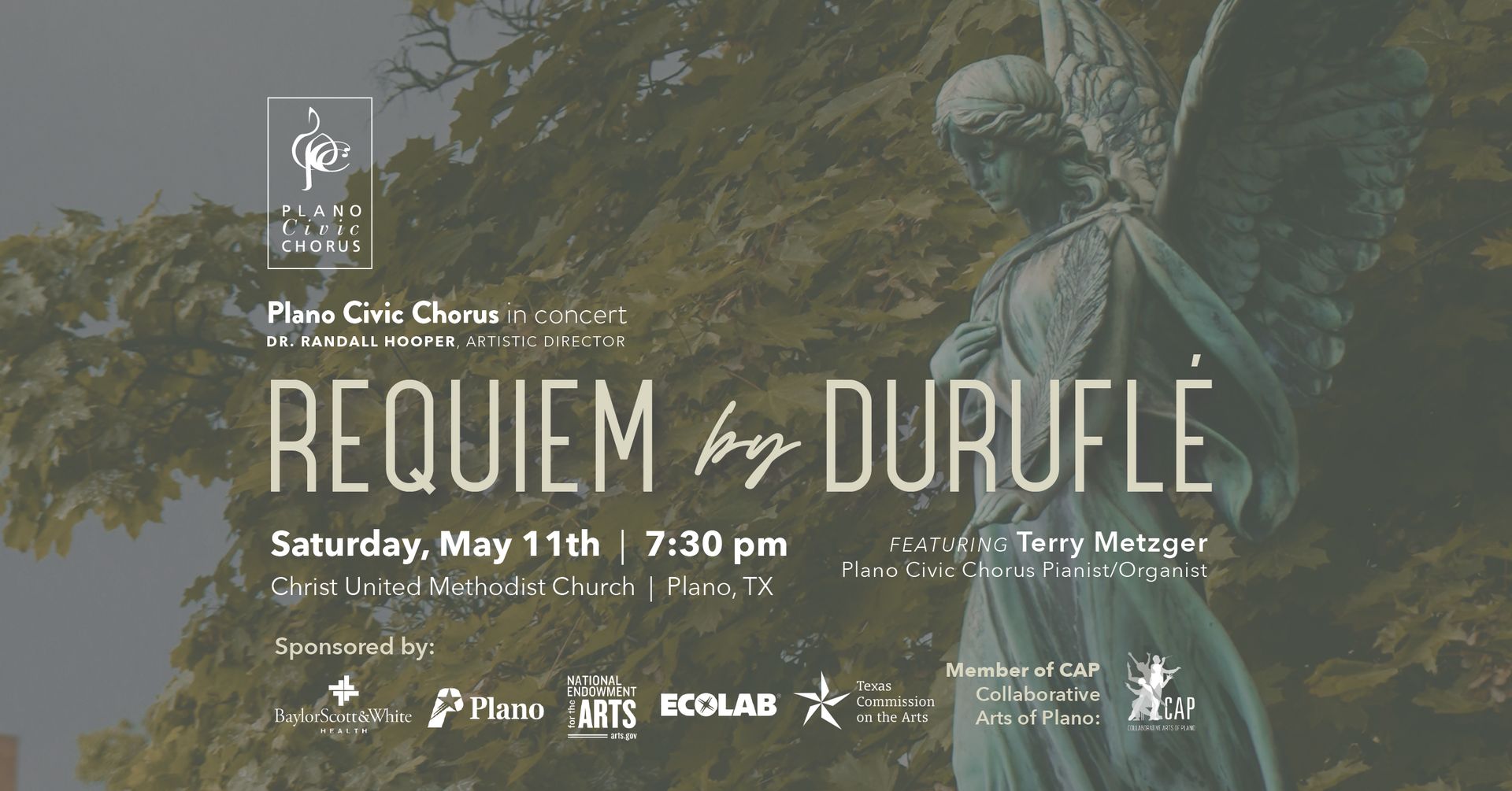 REQUIEM by Durufle Plano Civic Chorus in Concert Saturday, May 11th at 7:30pm CUMC Plano, TX, Plano, Texas, United States