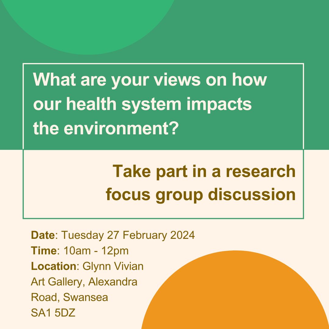 Take part in research: What are your views on how our healthcare system impacts the environment?, Swansea, Wales, United Kingdom