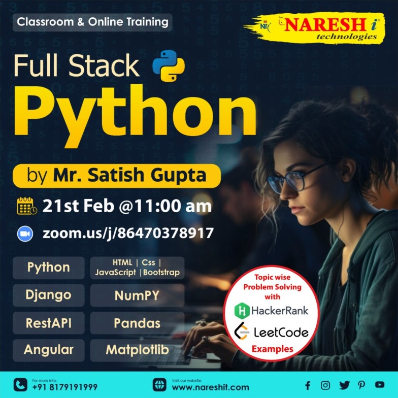 Best Full Stack Python Training Institute In Hyderabad 2024 | NareshIT, Online Event