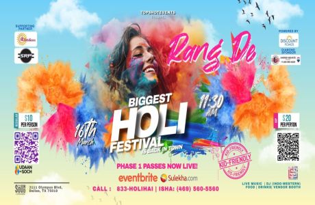 RANG DE - BIGGEST HOLI FESTIVAL 2024, Dallas, Texas, United States