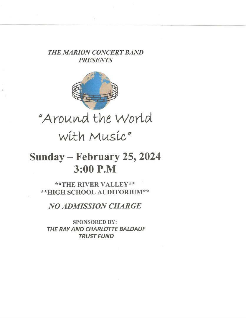 Marion Concert Band presents "Around the World with Music", Caledonia, Ohio, United States