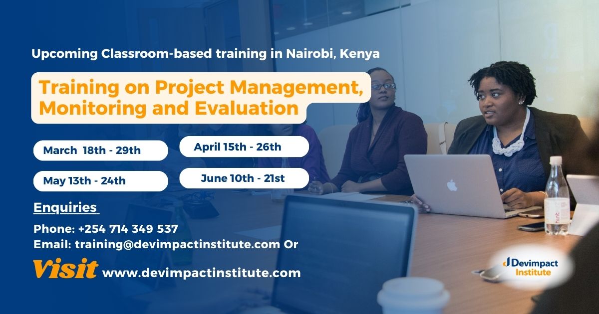 Training on Project Management, Monitoring and Evaluation, Devimpact Institute, Nairobi, Kenya